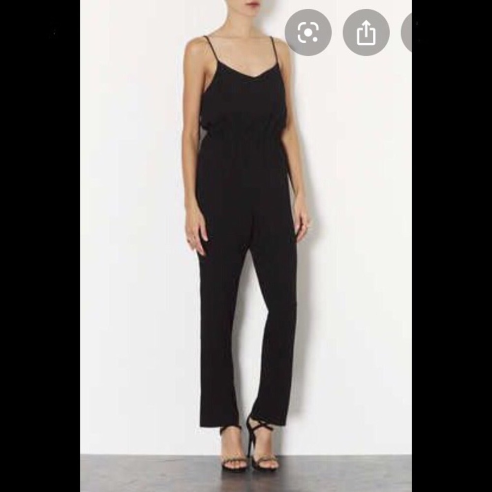 Lux Strappy V Neck Black Topshop Jumpsuit